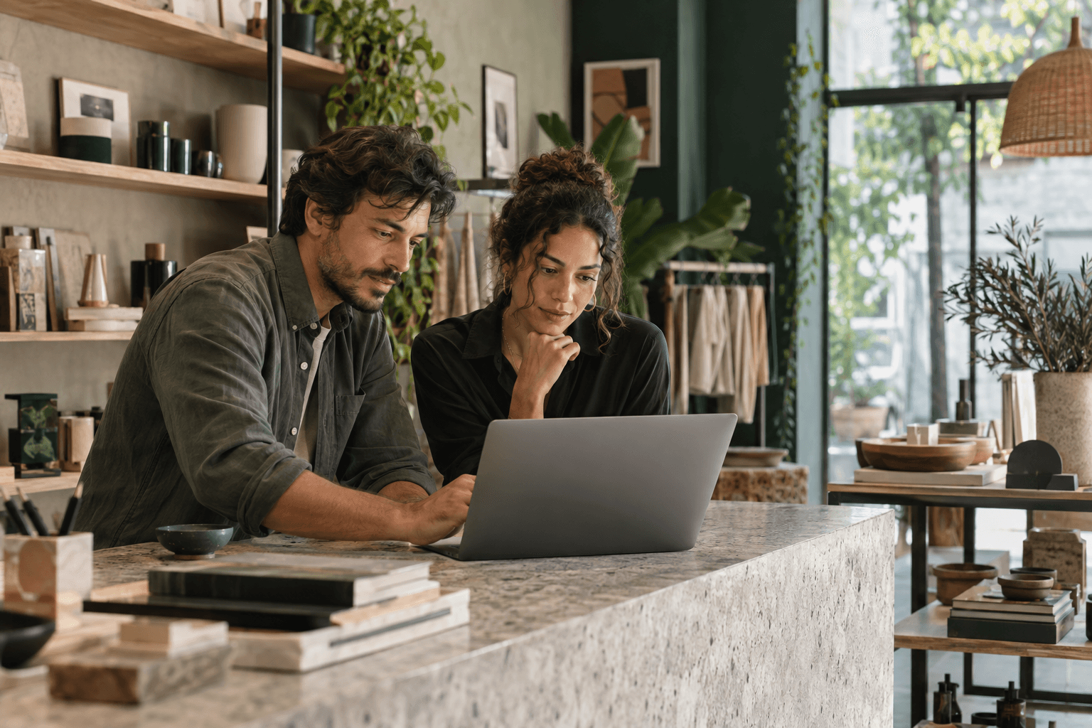 Empreendedores trabalhando juntos em um estúdio